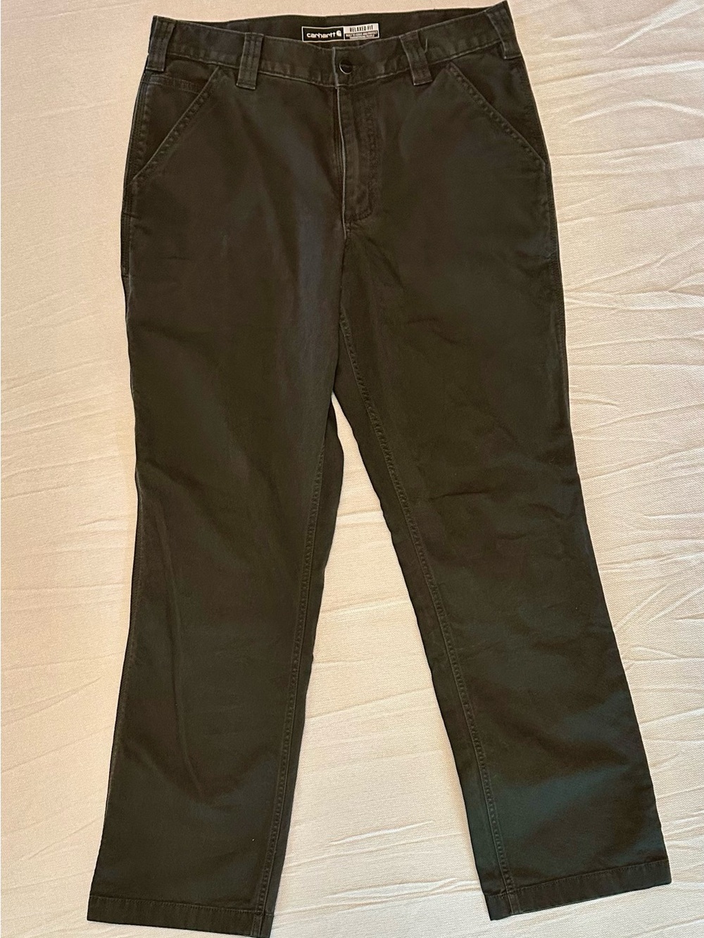 Carhartt Rugged Flex Relaxed Fit Canvas Work Pants 32x32 Peat Green